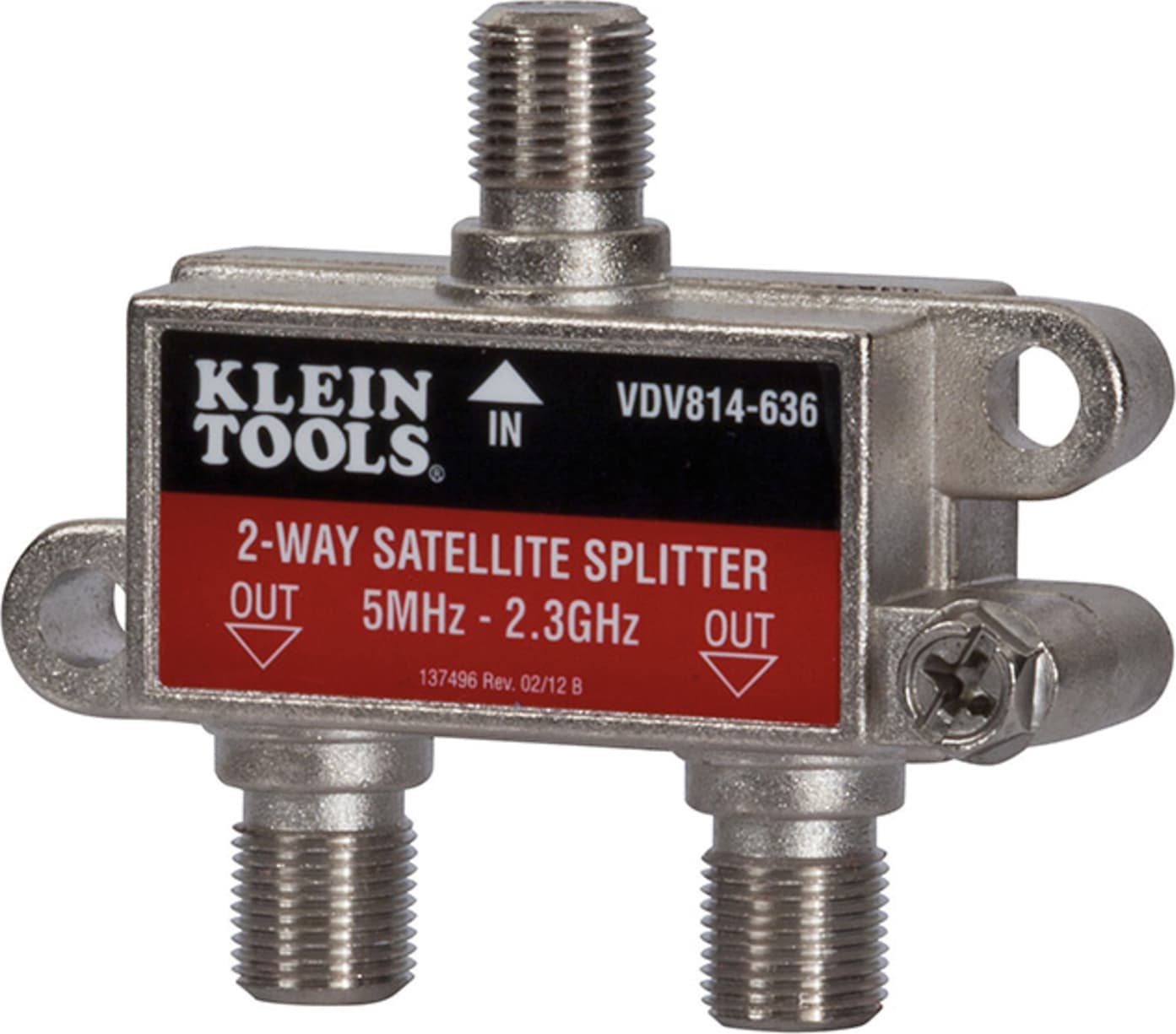 Klein Tools VDV814-636 2-Way Satellite/Digital Cable Splitter - 5 MHz-2.3 GHz