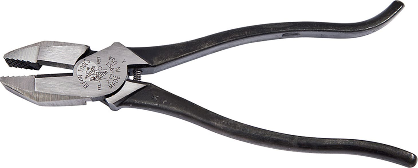 Klein Tools 213-9ST High Leverage Rebar Work Pliers (Plain Handle)