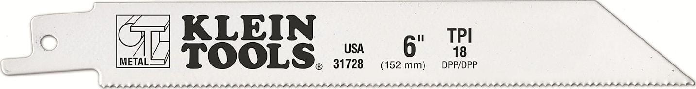 Klein Tools 31728 Reciprocating Saw Blade (6") 18 TPI for Heavy Metals