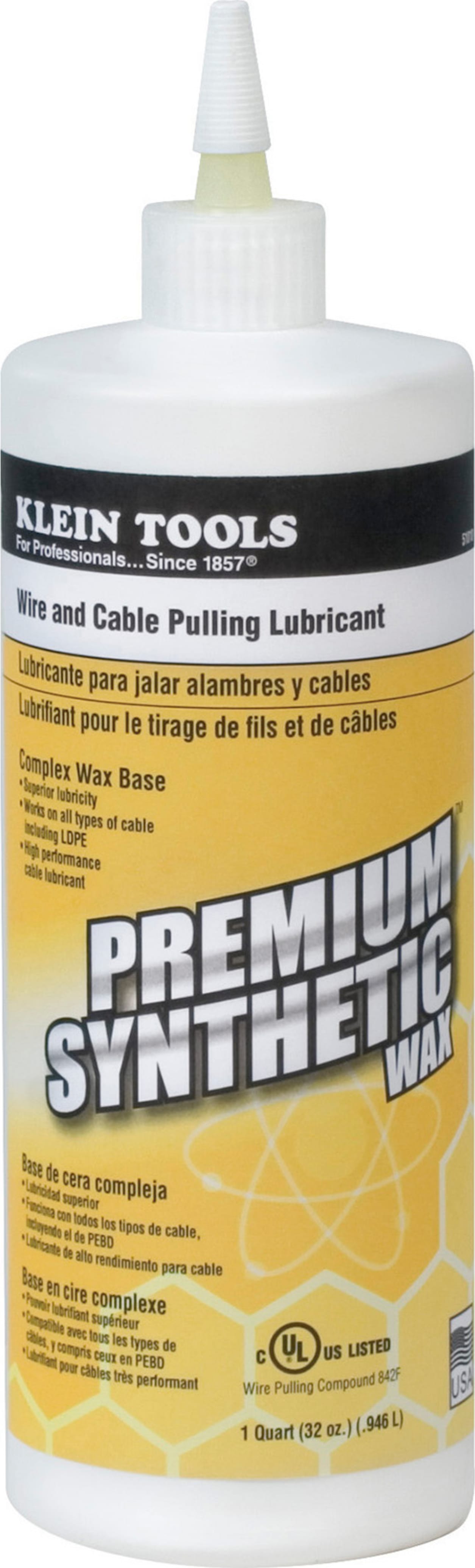 Klein Tools 51010 Premium Synthetic Wax, One-Quart Squeeze Bottle