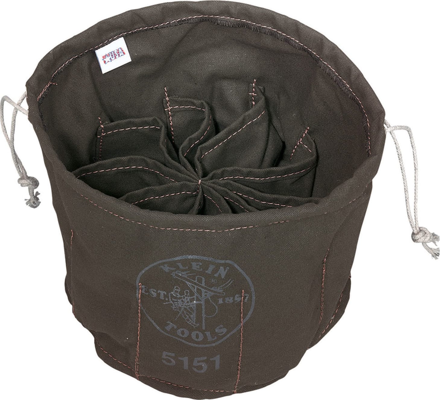 Klein Tools 5151 Ten-Compartment Drawstring Bag