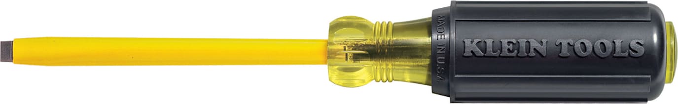 Klein Tools 621-6 Coated 3/16" Cabinet Tip Screwdriver 6"