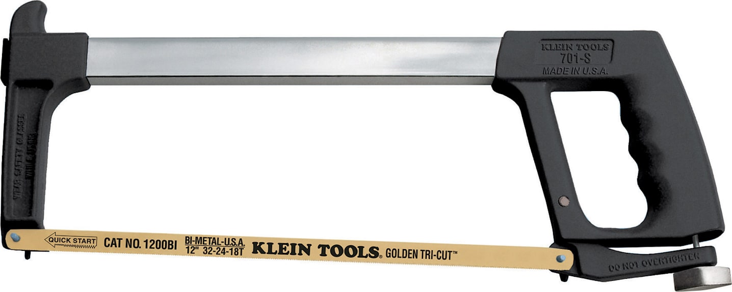 Klein Tools 701-S Dual-Purpose Hacksaw Golden Tri-Cut 3 in 1 Blade