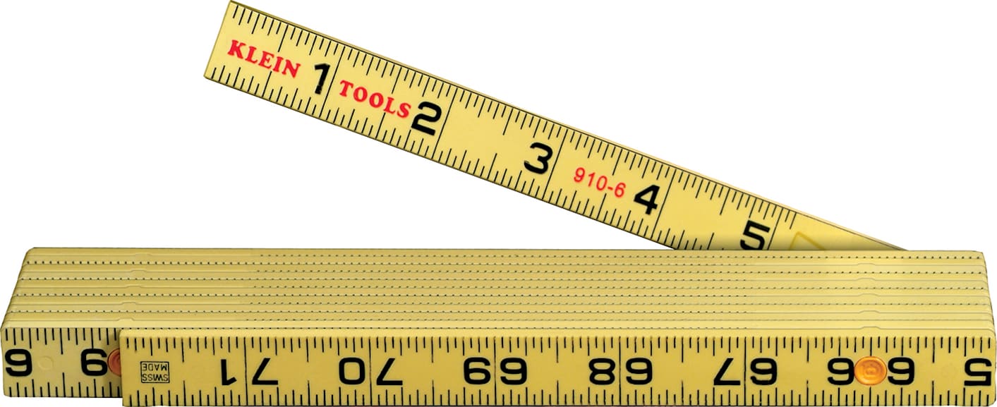 Klein Tools 910-6 Fiberglass Folding Rules - Inside Reading