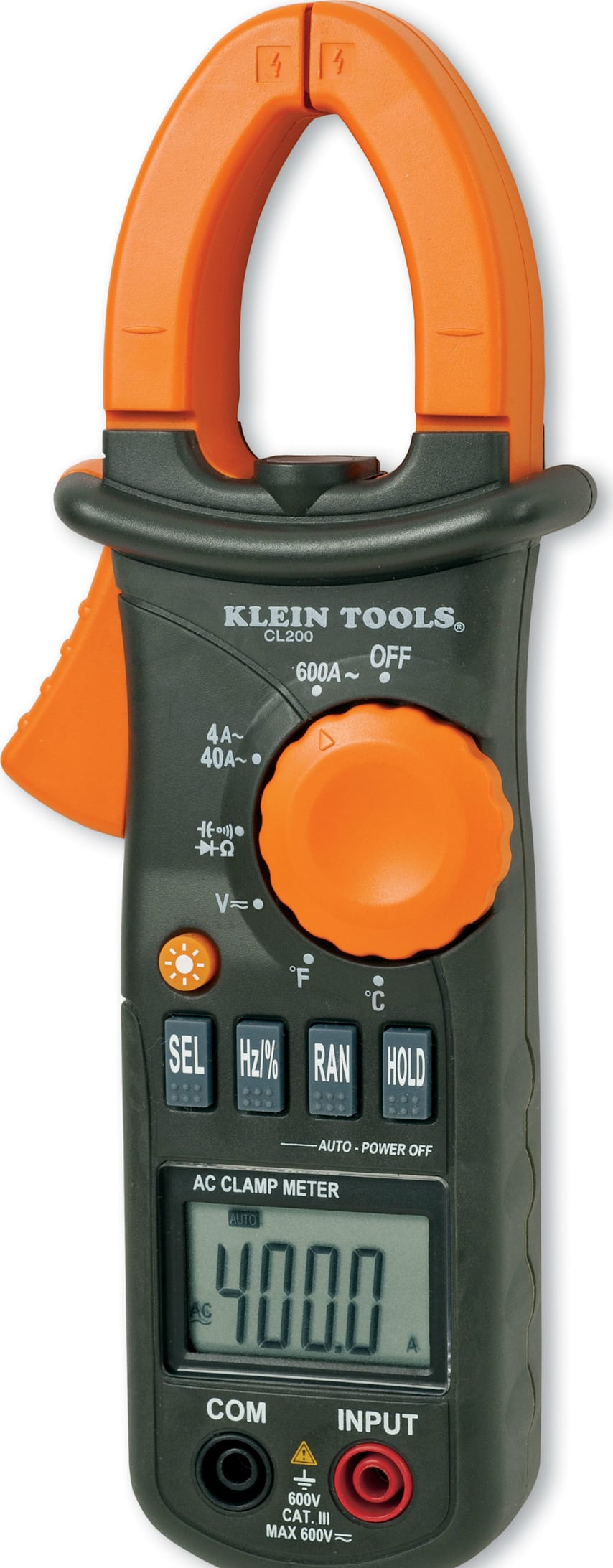Klein Tools CL200 Klein Tools CL200 AC Clamp Meter with Temperature 600A
