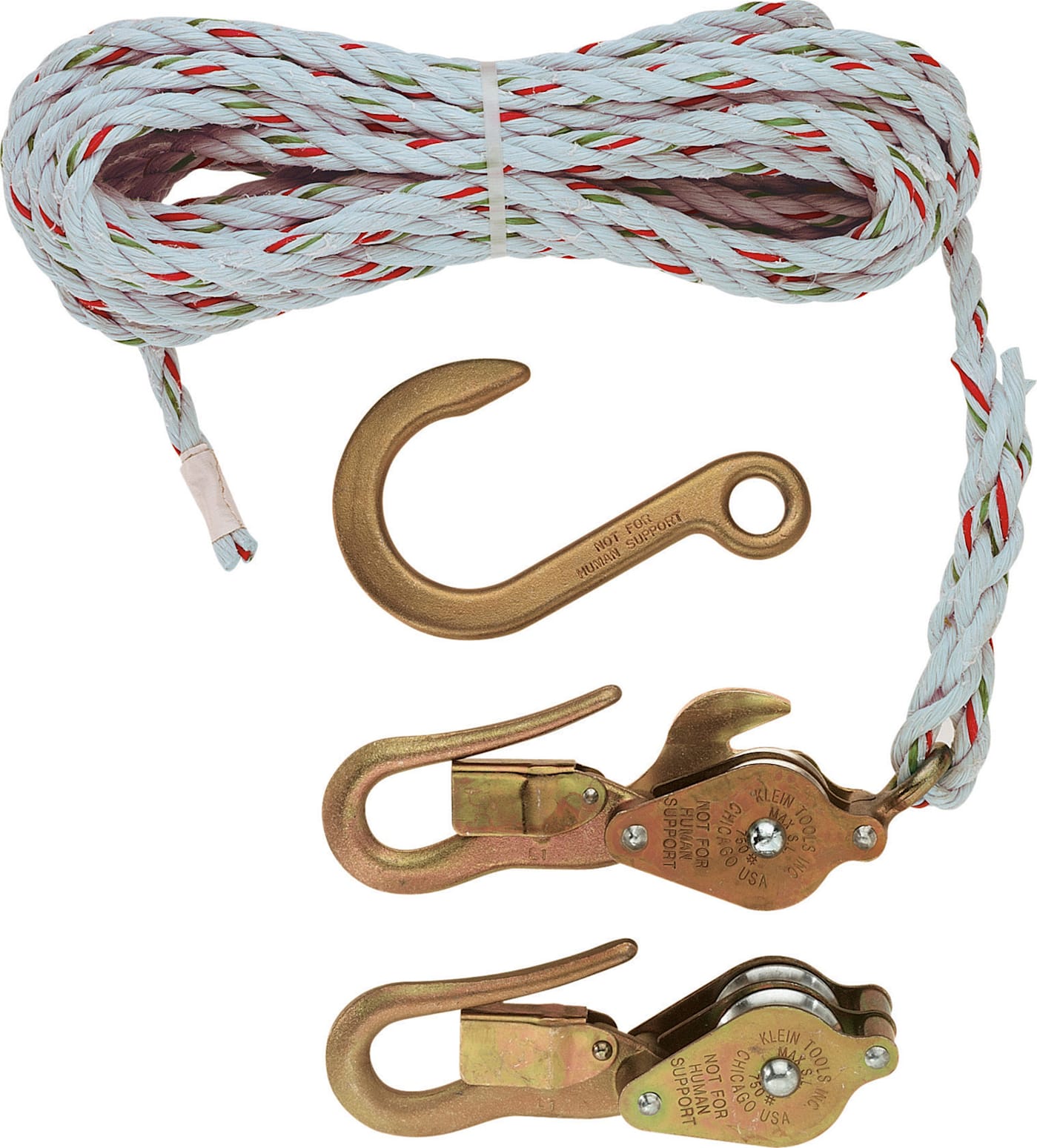 Klein Tools H1802-30SR Block and Tackle Spliced to H268 Block