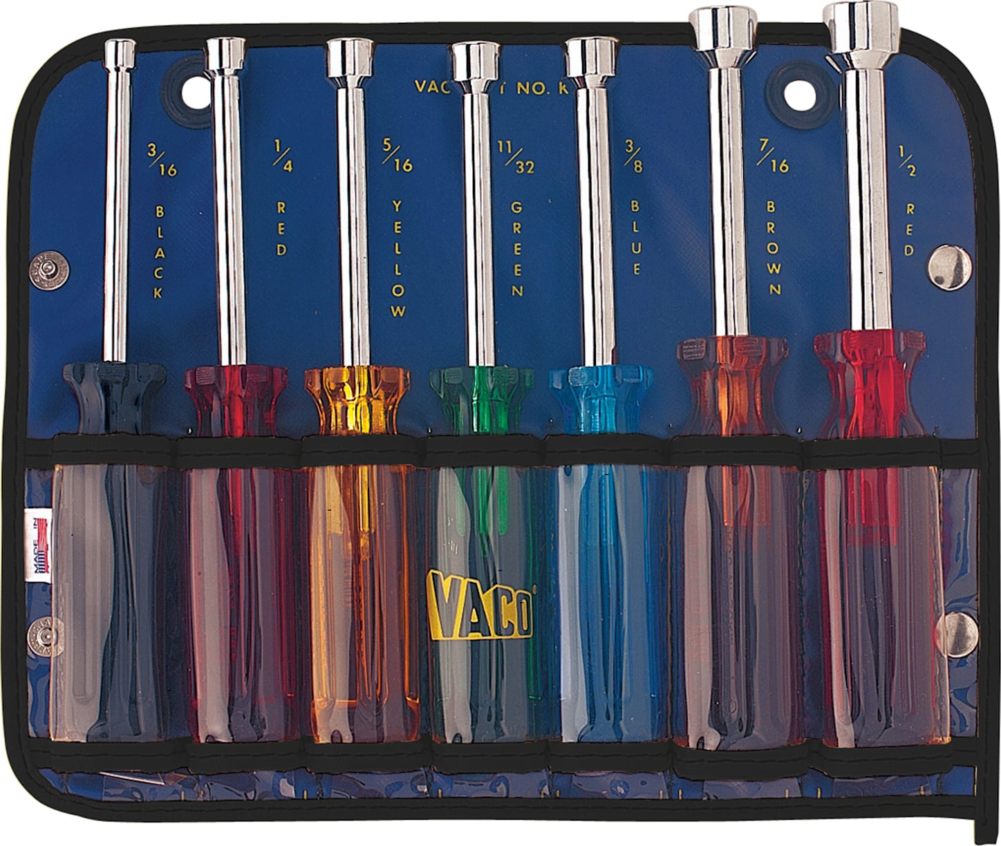 Klein Tools K7 7 Piece Nut Driver Set 3" Shanks