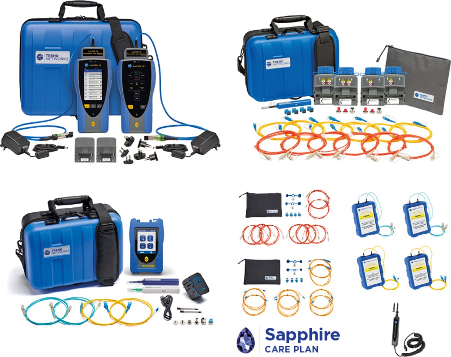 TREND Networks LT4-3000FOS - Cable Certifier Bundle - LanTEK IV-S 3000MHz, FiberTEK IV, FiberMASTER OTDR, Accessories, Sapphire 1 Yr