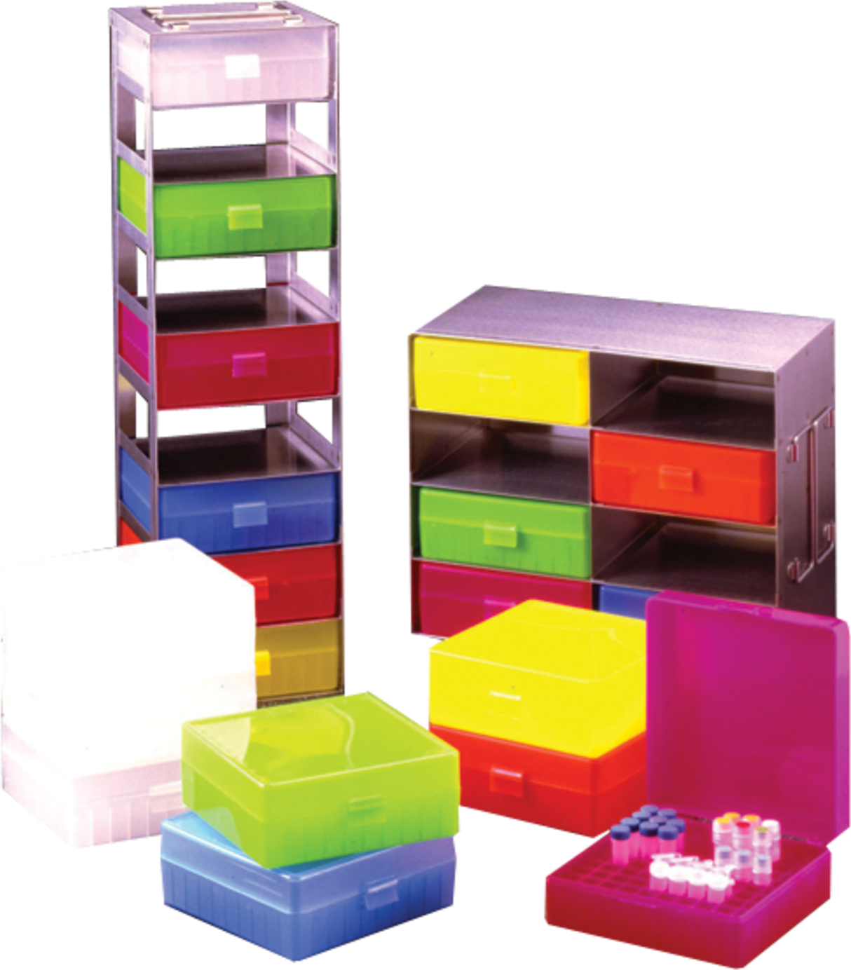 Labnet 100 Place Microtube Box with Hinged Lid