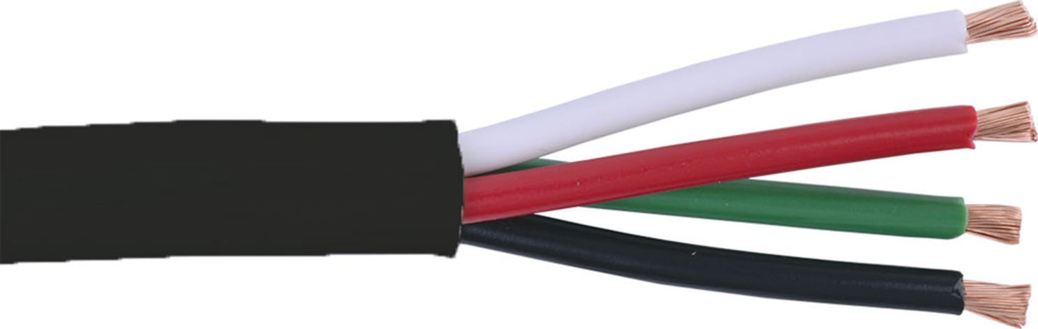Liberty 16-4C-KO -BLK-500 Black KnockOut 16 AWG 4 Conductor Speaker Cable