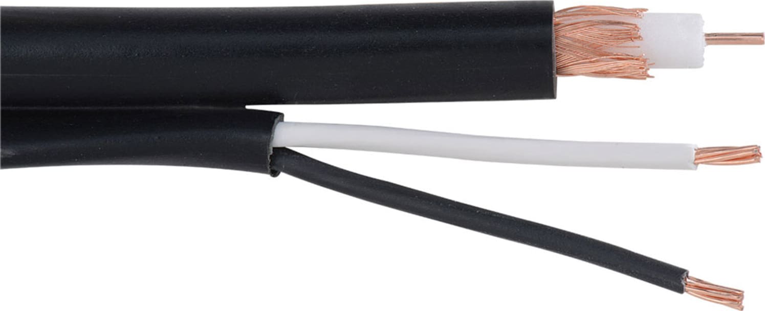 Liberty RG59CM-18-2C-500 Black Baseband with PTZ Video RG59 Non-plenum Coaxial Cable