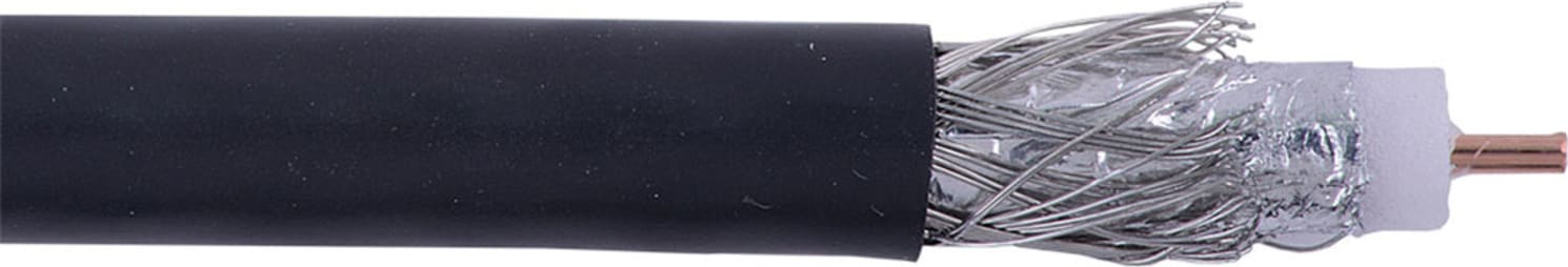 Liberty RG6-P-CATV-BLK-500 Black RG6 CCS Dual Shielded Coaxial Plenum Cable Swept