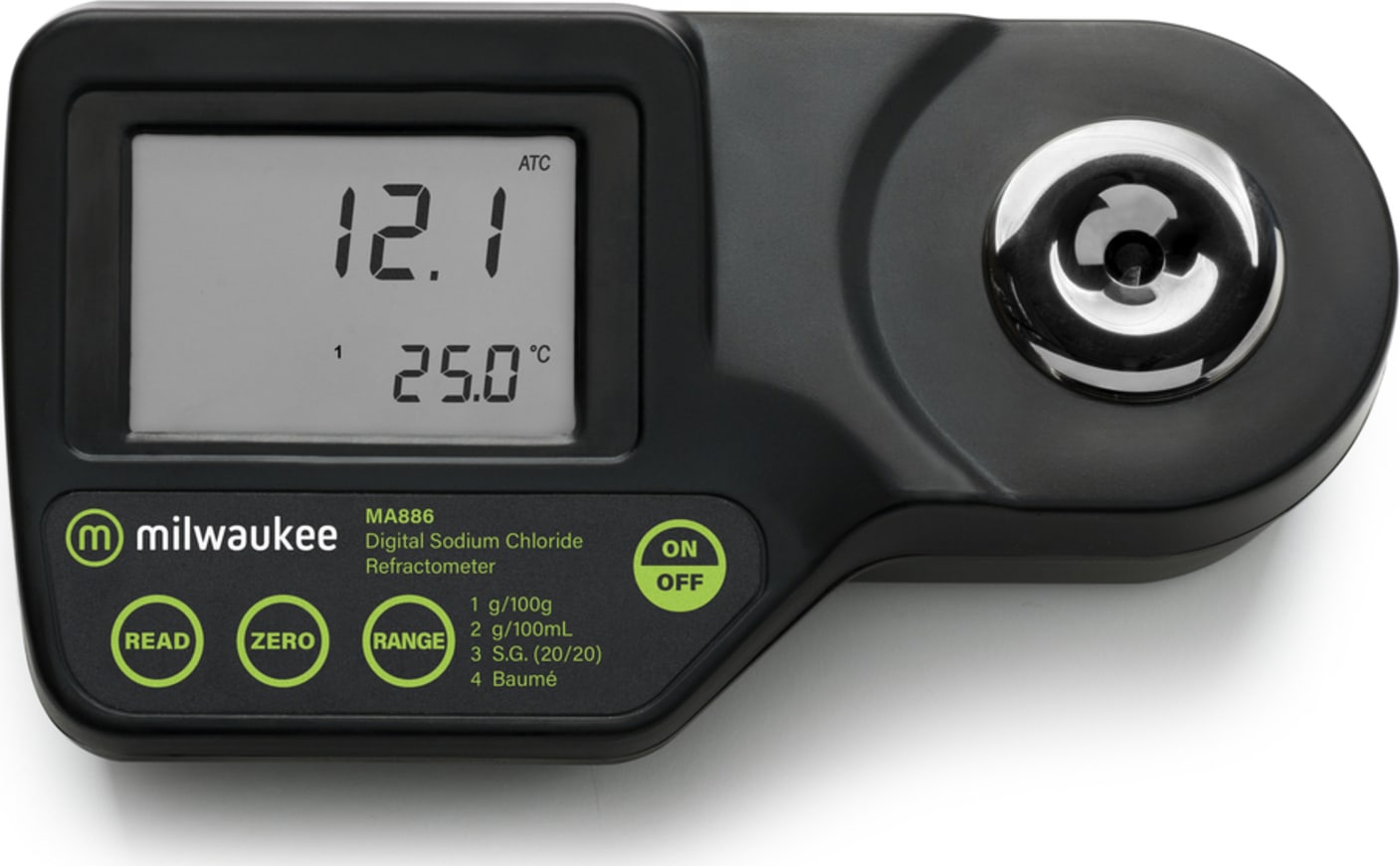 Milwaukee Instruments MA886 - Digital Refractometer to Determine Sodium Chloride in Food  