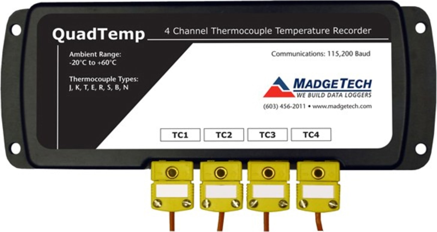 Madgetech QuadTemp Thermocouple based Temperature Recorder