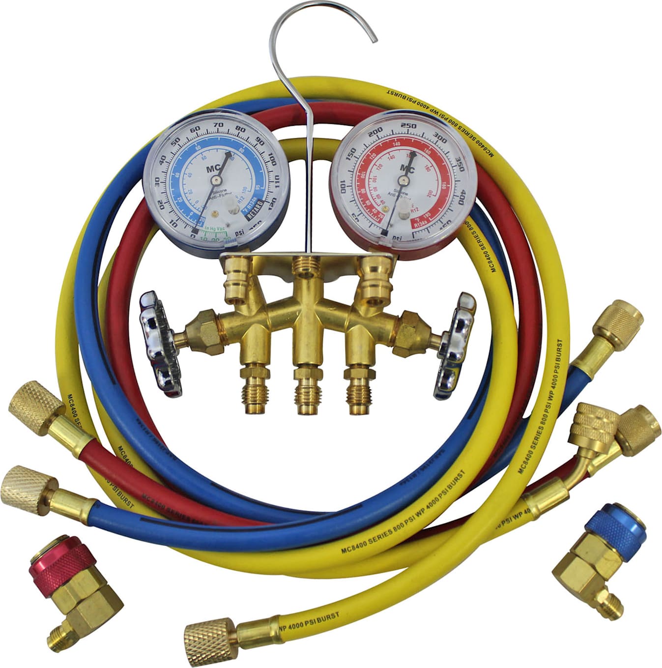 Mastercool 66660 - Automotive R134a 2-Way Manifold Gauge Sets with Economy Couplers