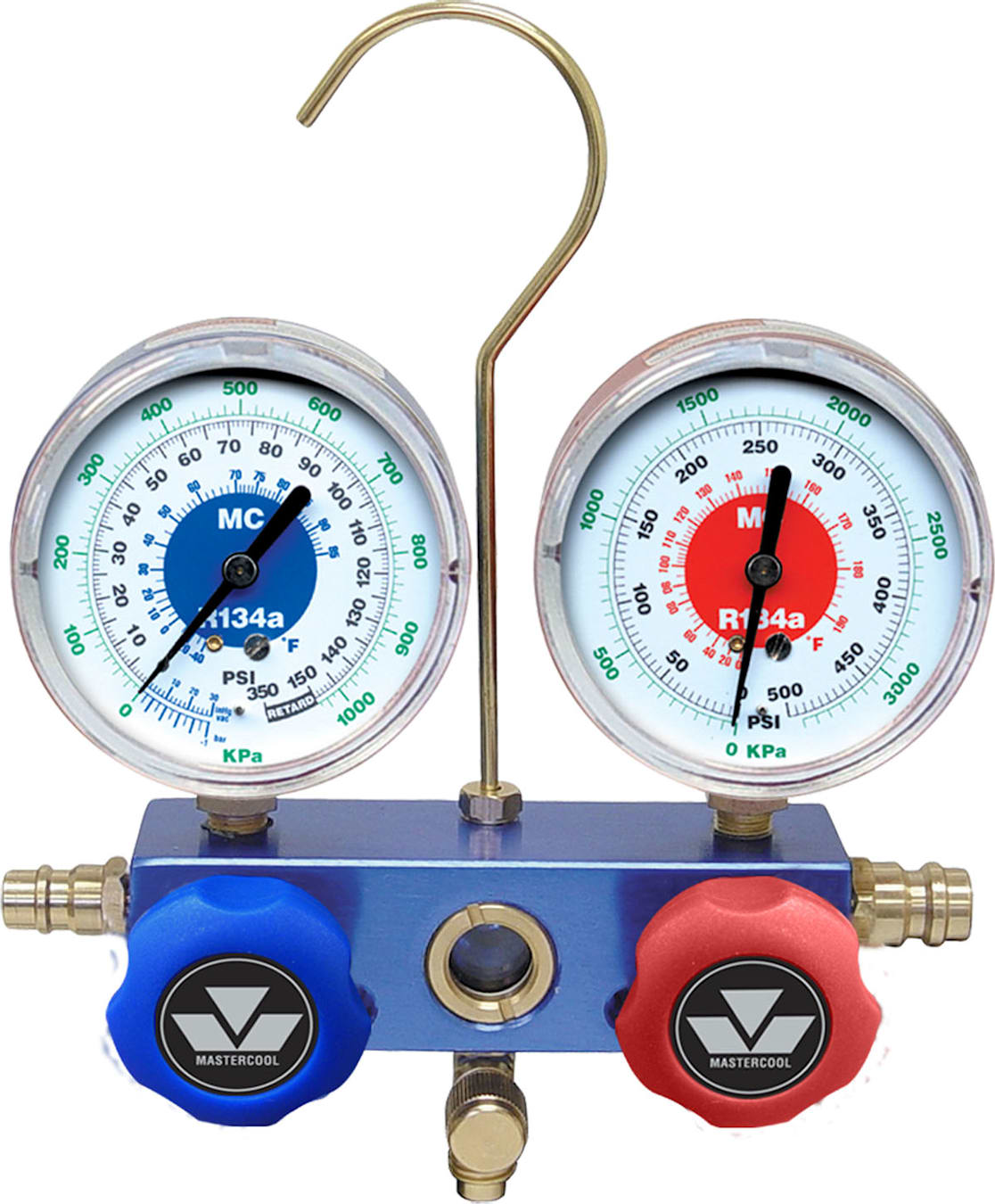 Mastercool 85113 - R134a 2-Way Aluminum Manifold with Gauges Only