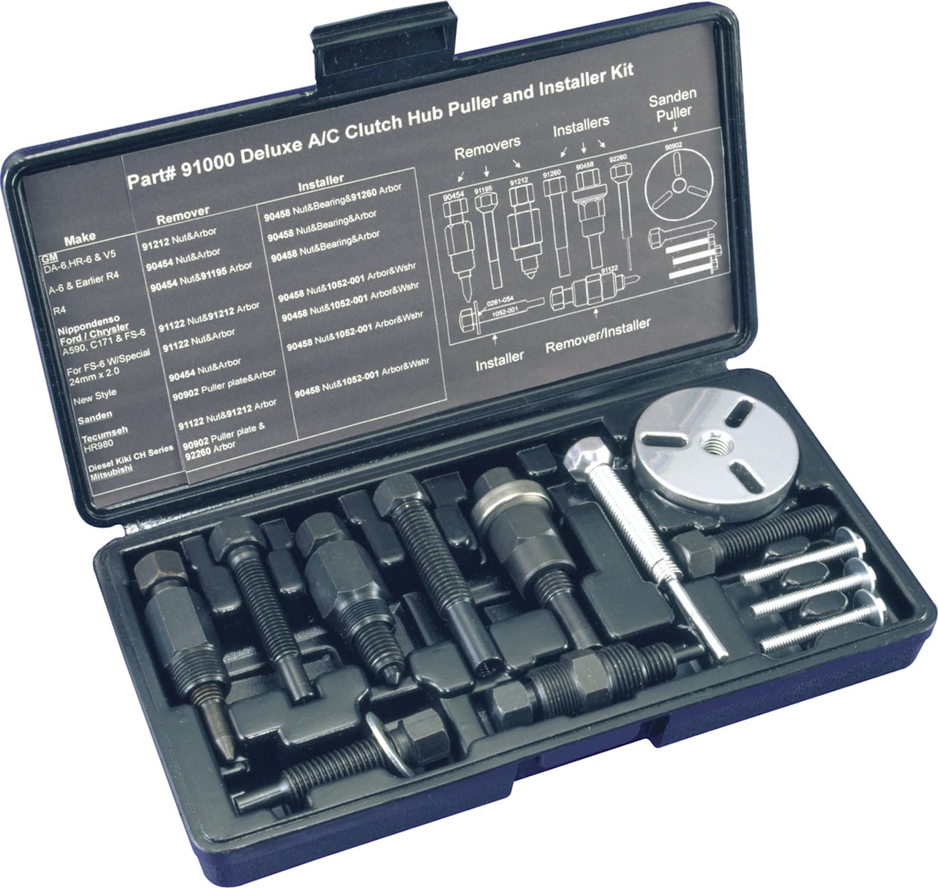 Mastercool 91000-A - Deluxe Clutch Hub Puller/Installer Kit 