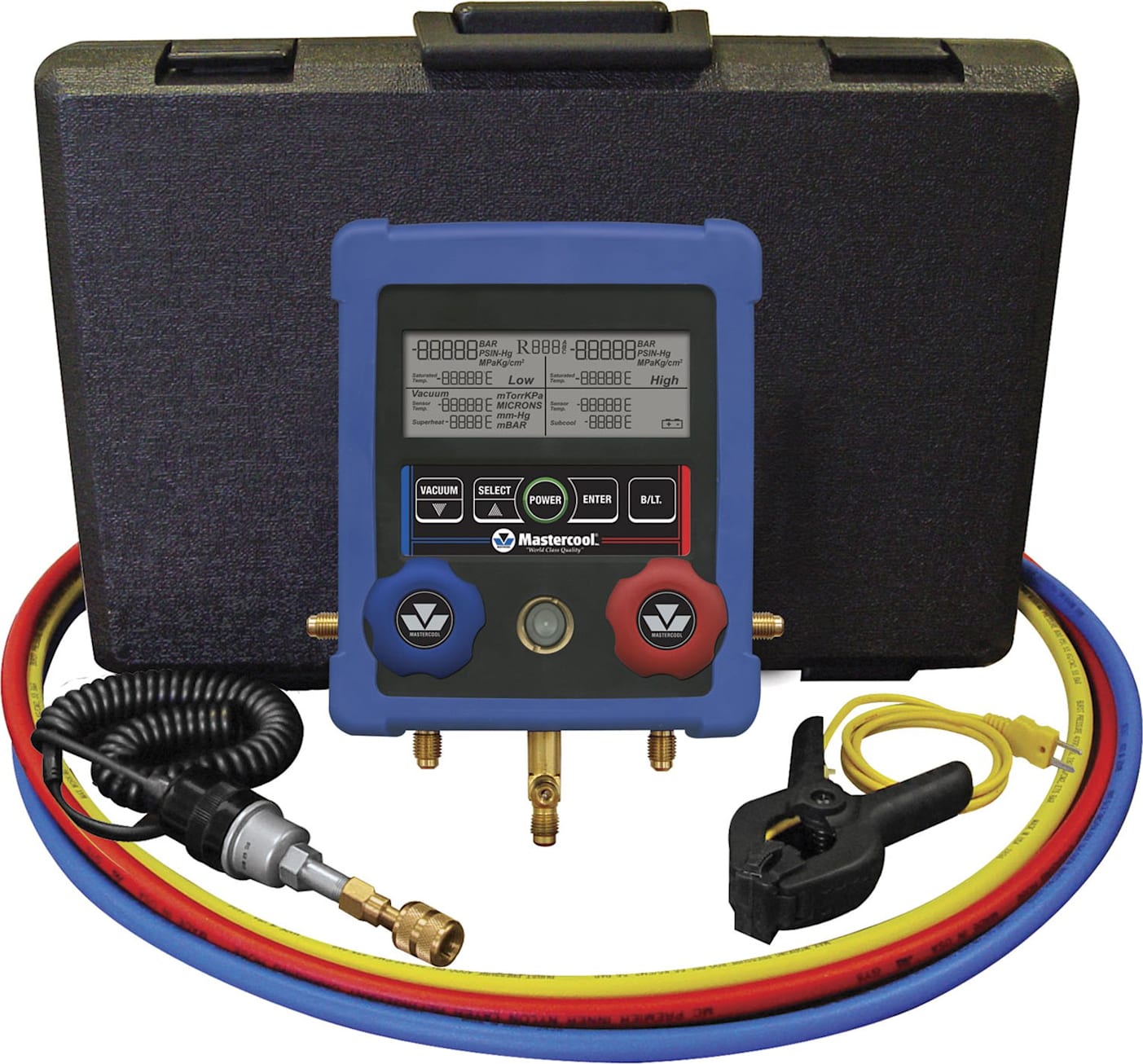 Mastercool 99661-AR HVAC 2-Way Digital Manual Manifold Kit