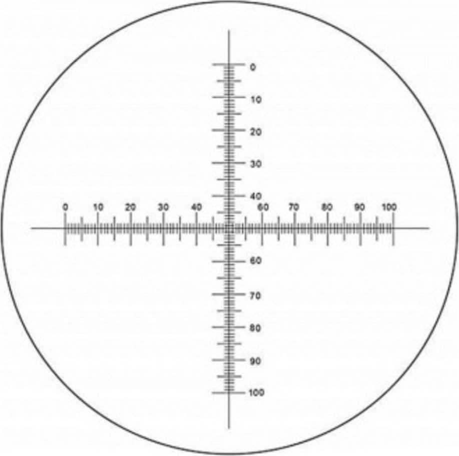 Meiji Techno MA542 - Eyepiece Micrometer, Cross-line (25mm)