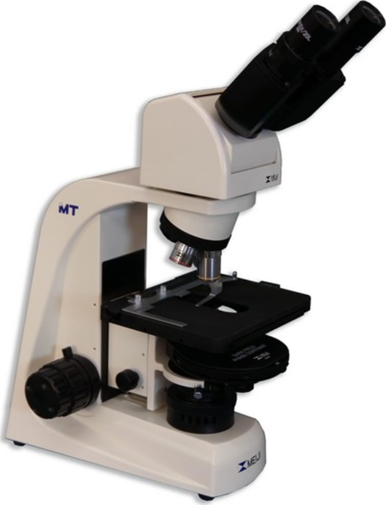 Meiji Techno MT4210EH Halogen Ergonomic Binocular Brightfield Phase Contrast Biological Microscope Right Side Angle View