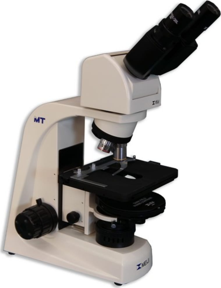 Meiji Techno MT4210EL LED Ergonomic Binocular Brightfield Phase Contrast Biological Microscope Right Side Angle View
