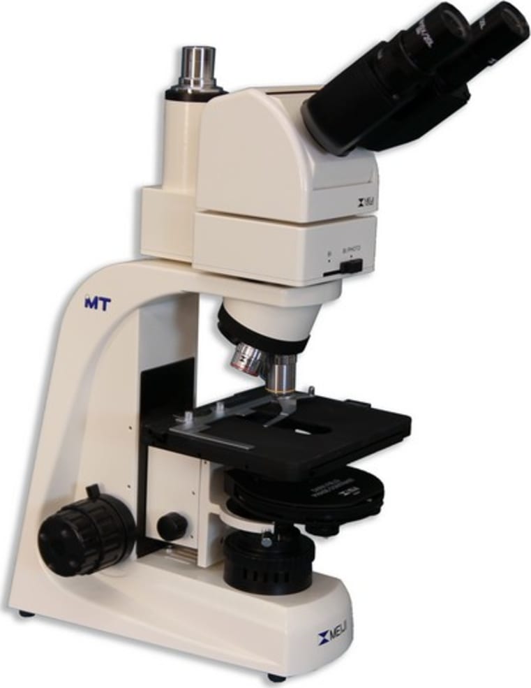 Meiji Techno MT4310EL LED Ergonomic Trinocular Brightfiled Phase Contrast Biological Microscope Right Side Angle View
