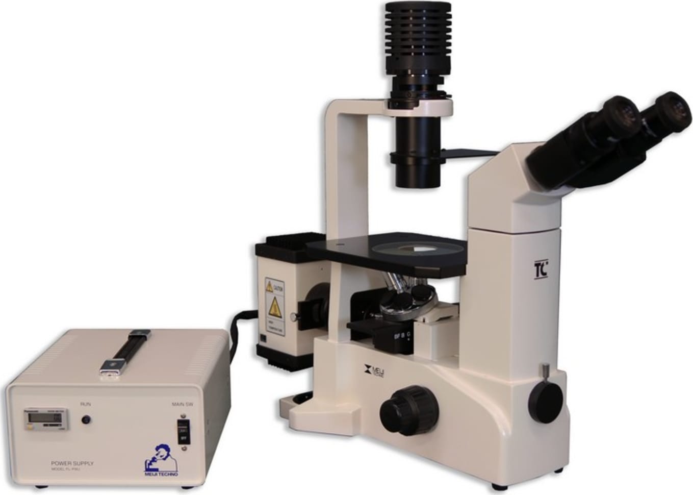 Meiji Techno TC-5500 Inverted Microscope Right Side Angle View