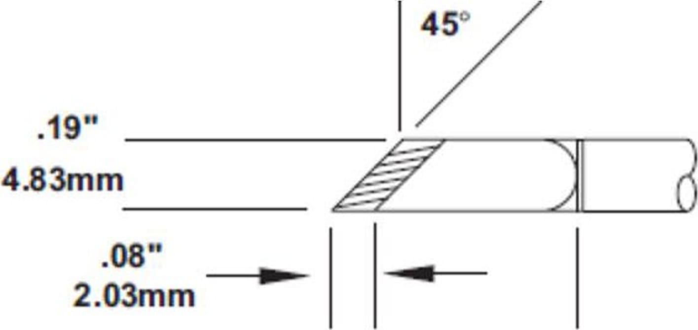 SMTC Series Knife - Knife 45 Deg, Increased tinned 