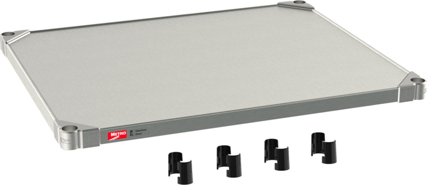 24 Inch Rack Metro Metro 2430NFS-T316 - Super Erecta Solid Shelf, Autoclavable/Cart ...