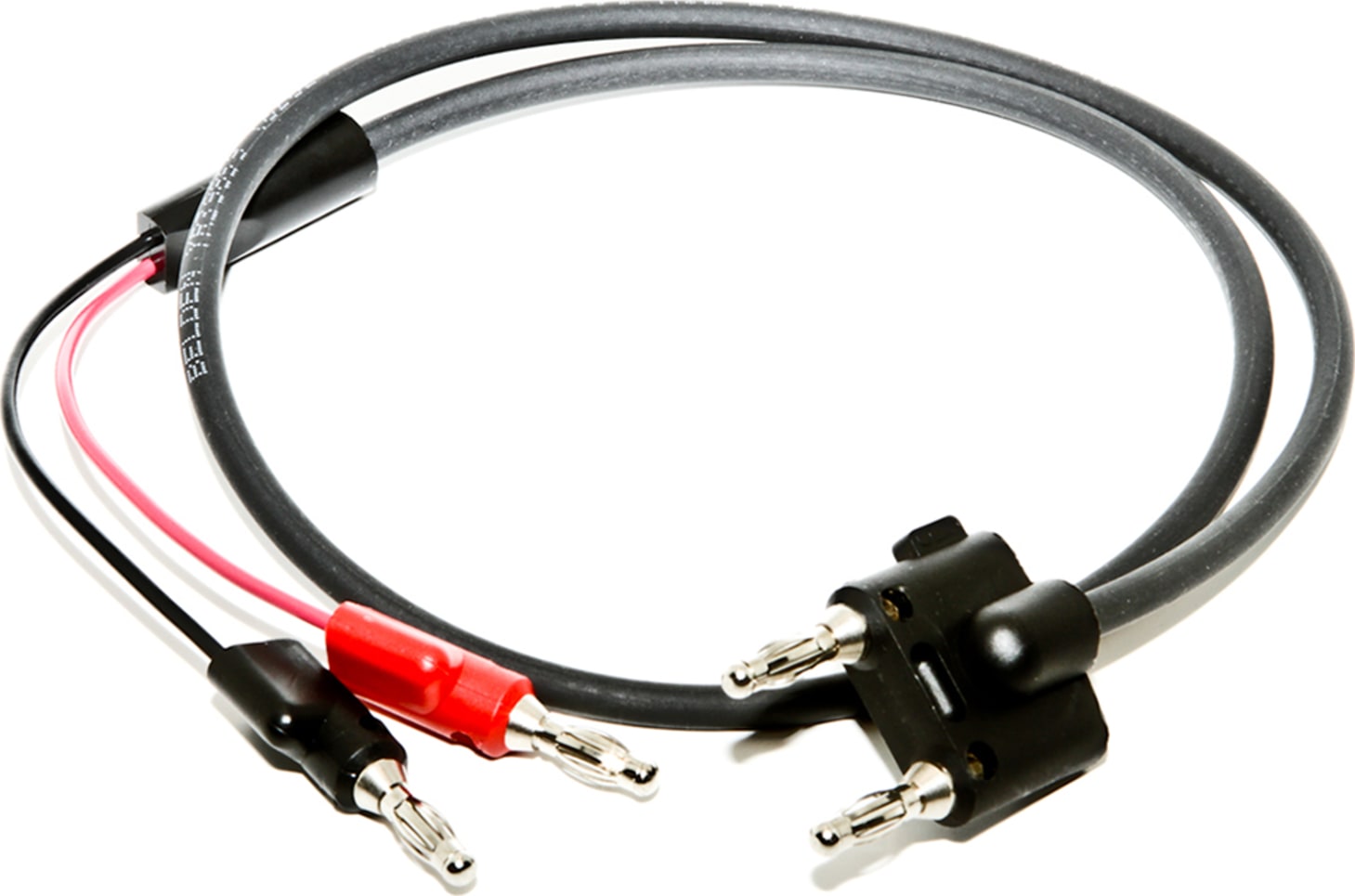 Mueller Electric BU-7020-B-36-0 Black Stackable Dual Banana Plug to Stackable Banana Plug with RG58, 36-B-36-0_Black_Stackable_Dual_Banana_Plug_to_Stackable_Banana_Plug_with_RG58,_36