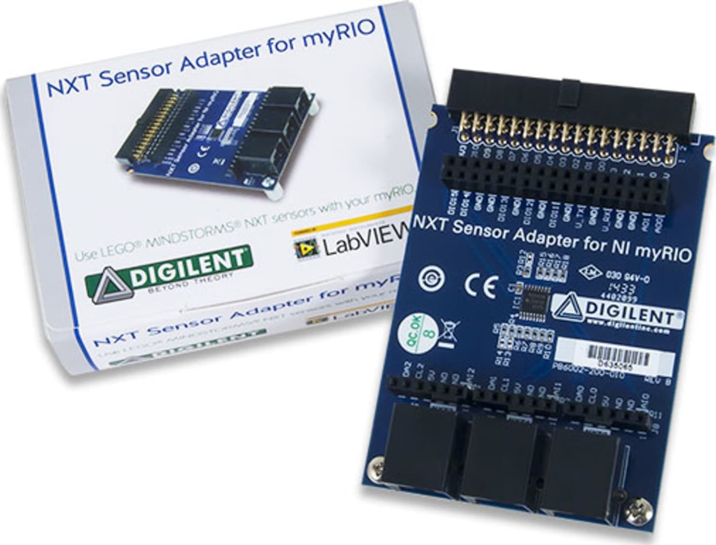 Digilent NXT Sensor Adapter for NI myRIO, box contents
