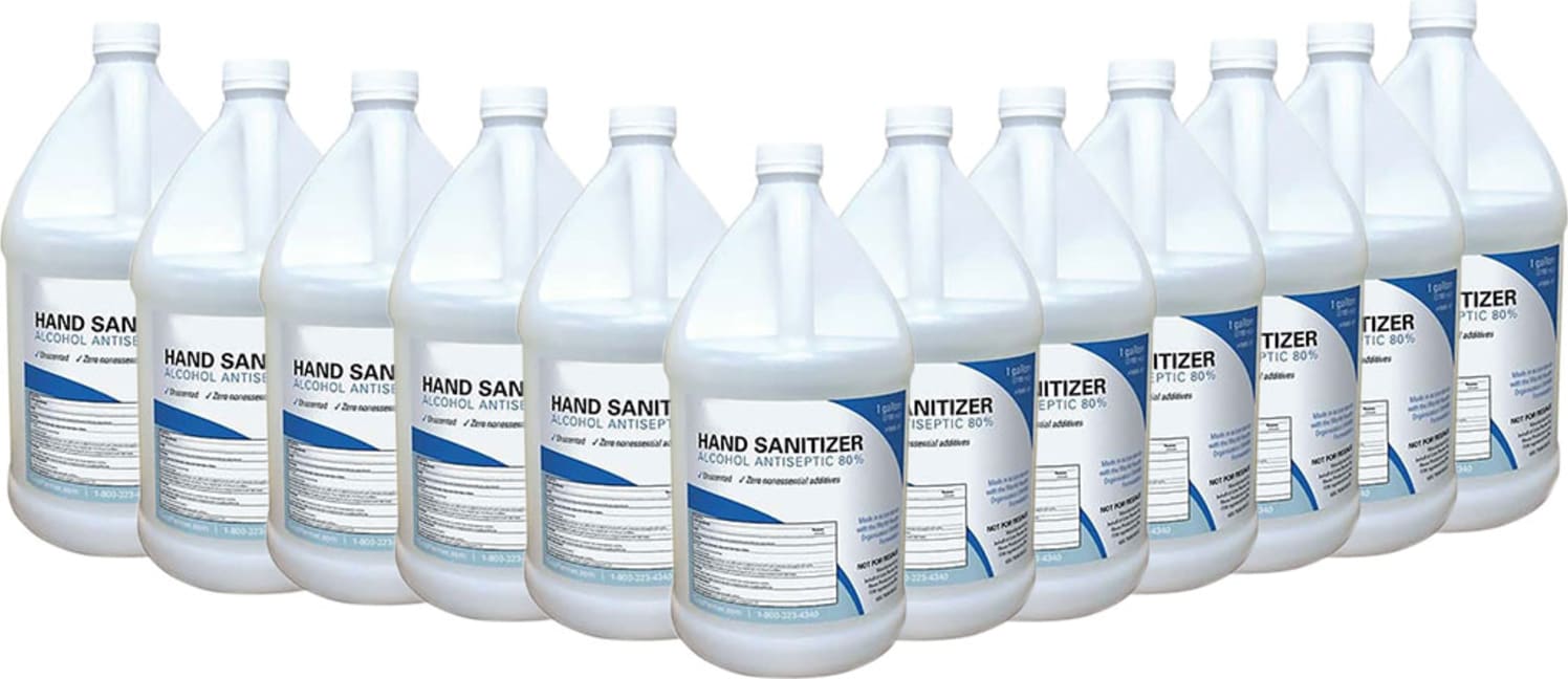 Oakton EW-78900-47-12 - Liquid Hand Sanitizer, 80% Alcohol, 1 Gallon, 12 Jugs