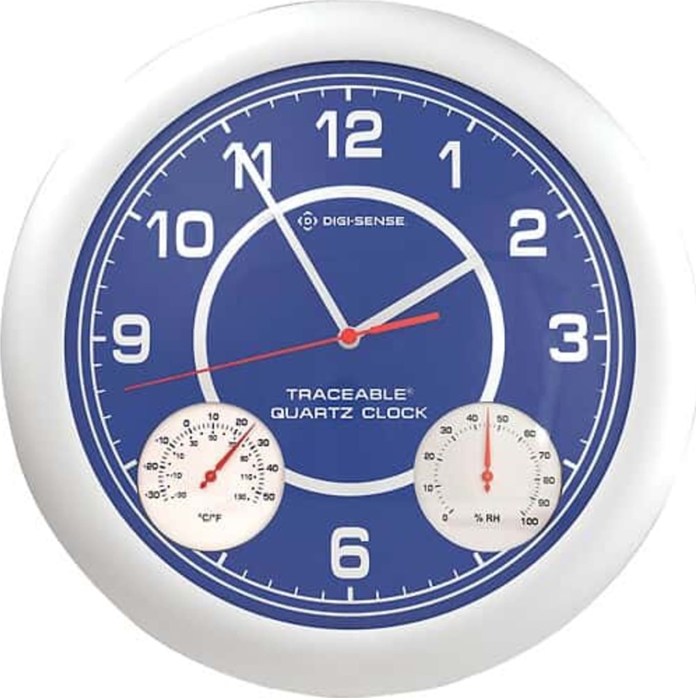 Oakton WD-08610-15 Digi-Sense Traceable Time Temperature and Humidity Analog Wall Clock