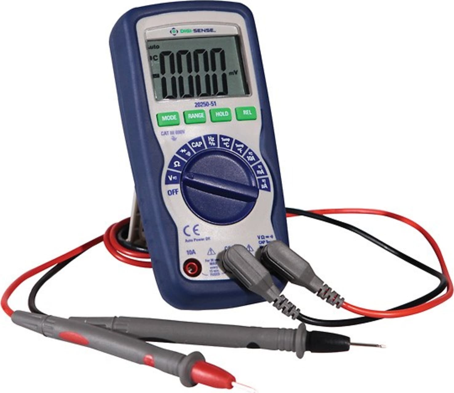 Oakton WD-20250-51 Digi-Sense Compact Digital Multimeter, Auto Ranging with NIST Traceable Calibration