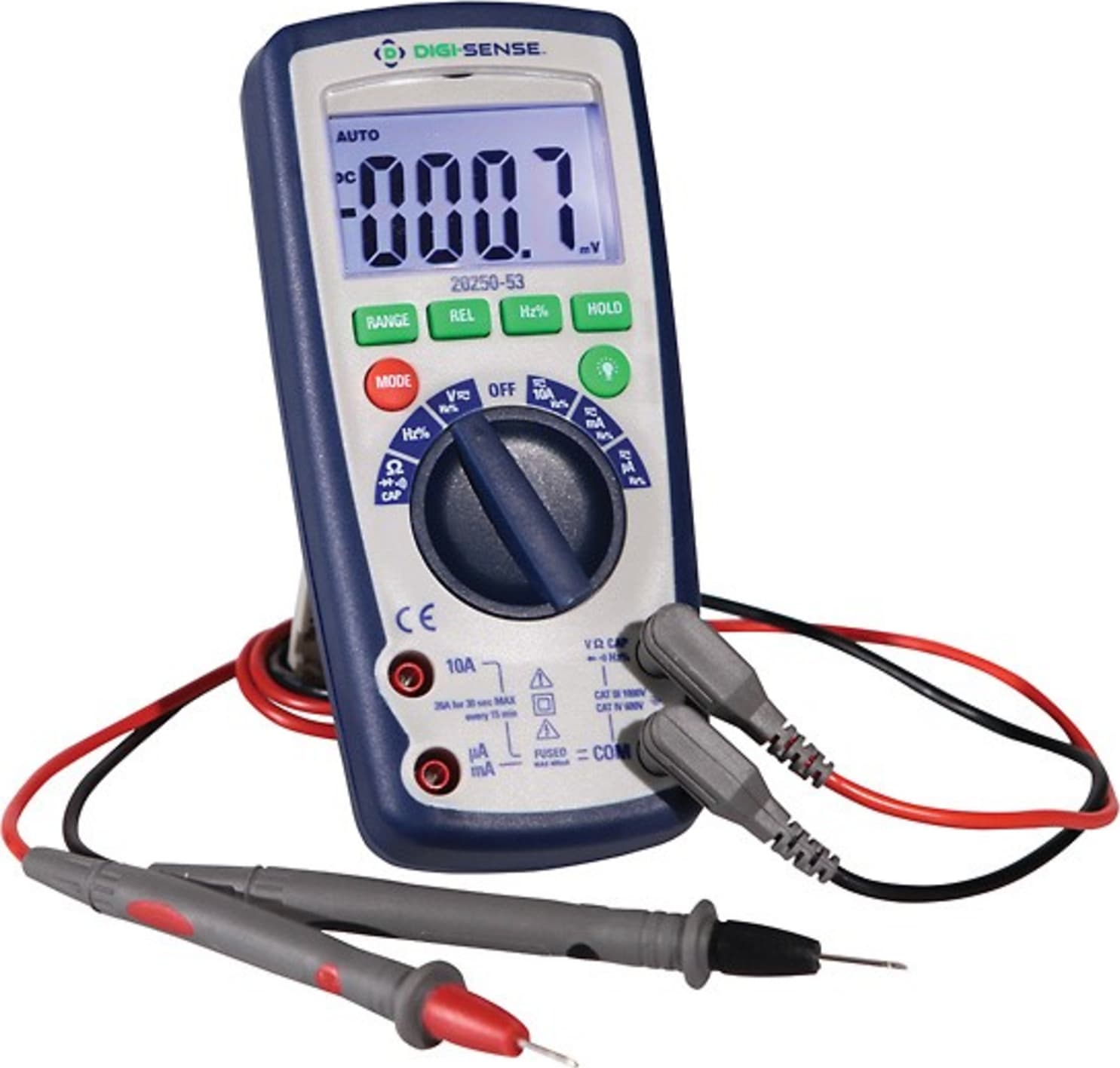 Oakton WD-20250-53 Digi-Sense Industrial Digital Multimeter, IP67, with NIST-Traceable Calibration