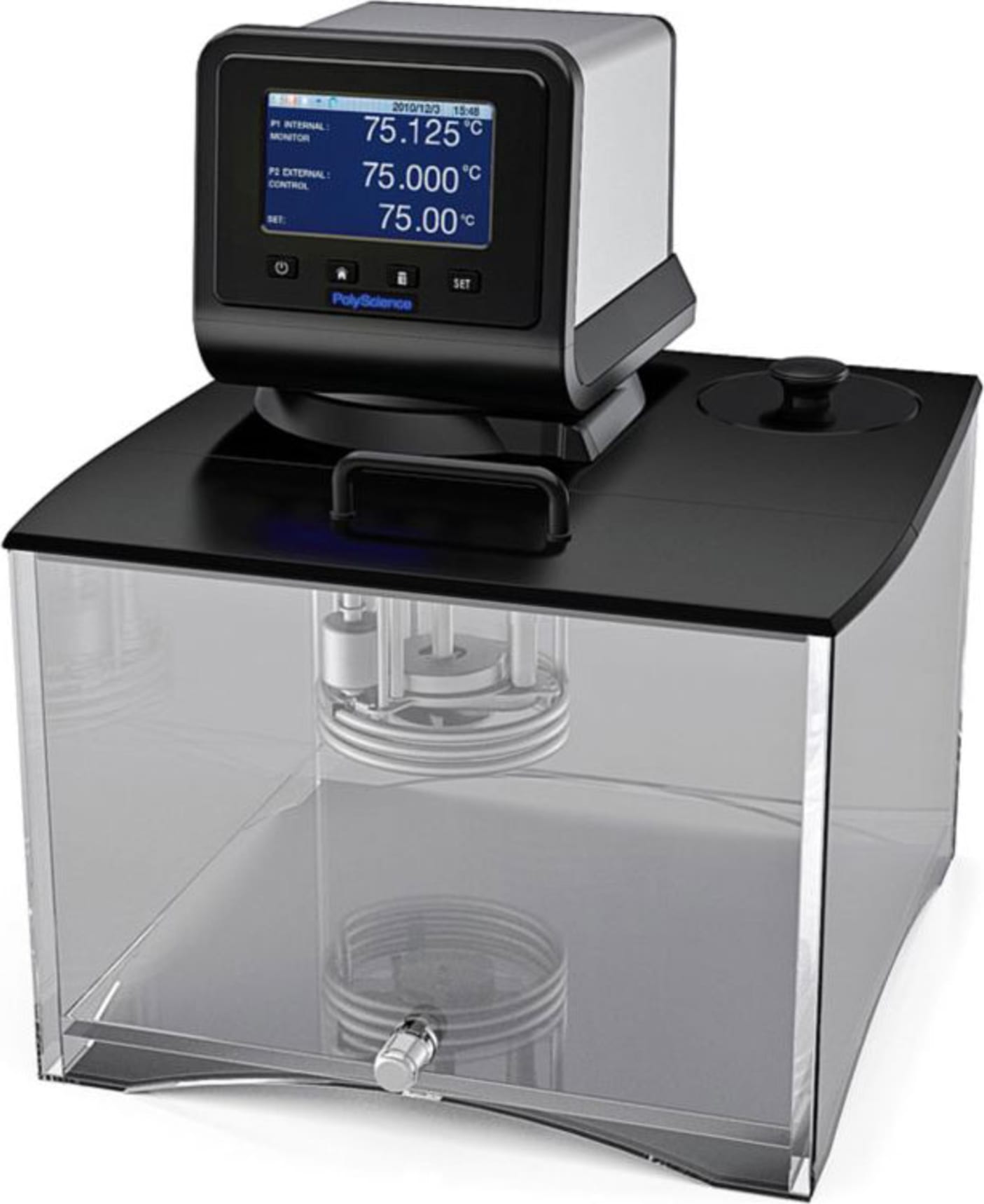 PolyScience AP17P100 17L Polycarbonate Open Bath Systems with Advanced Programmable Temperature Controller