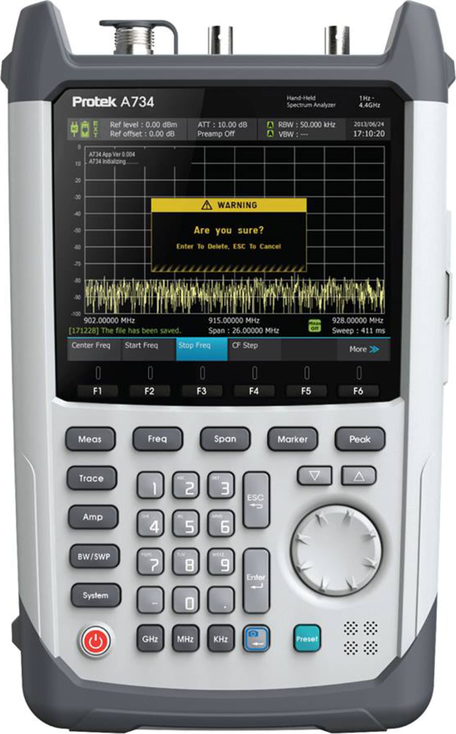 Protek A734 100kHz - 4.4 GHz, 600 Hz Handheld Spectrum Analyzer
