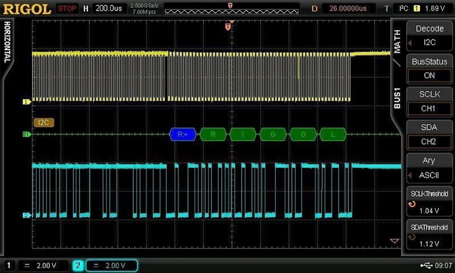 Rigol SD-I2C/SPI-DS4 I2C And SPI BUS Serial Decode Option
