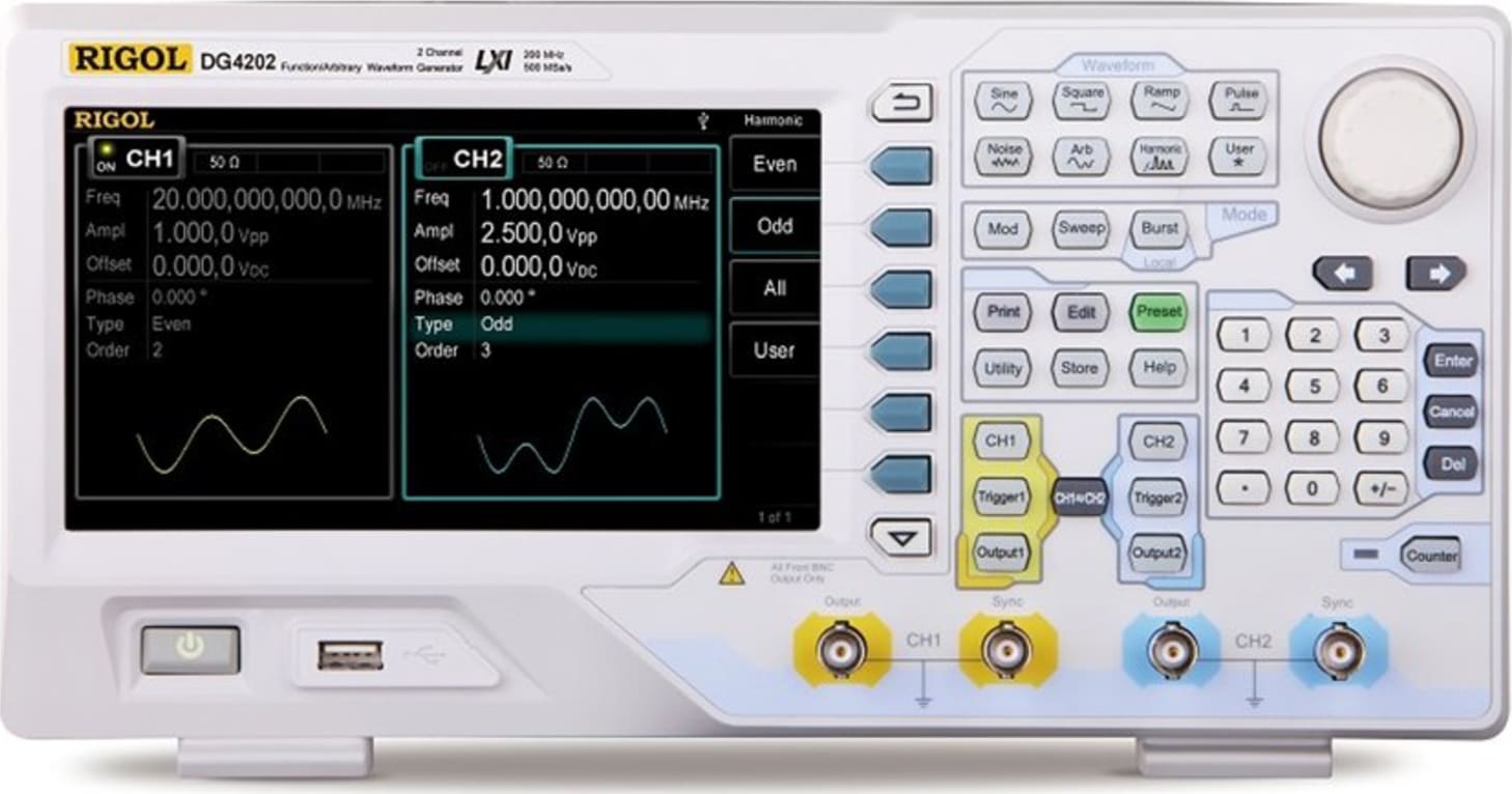 Rigol DG4202 Function / Arbitrary Waveform Generator 200MHz