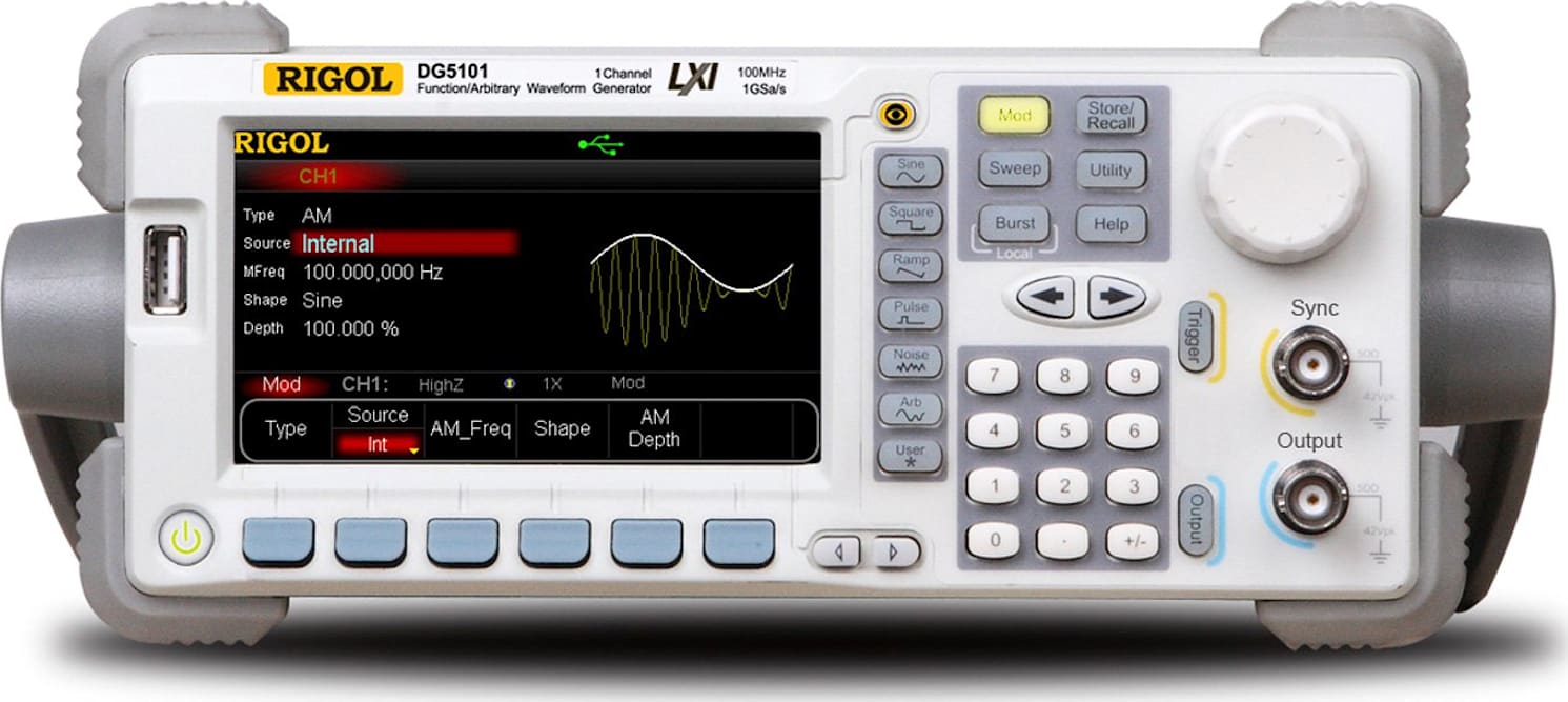 Rigol DG5101 Channel Arbitrary Waveform Function Generator 100 MHz 1