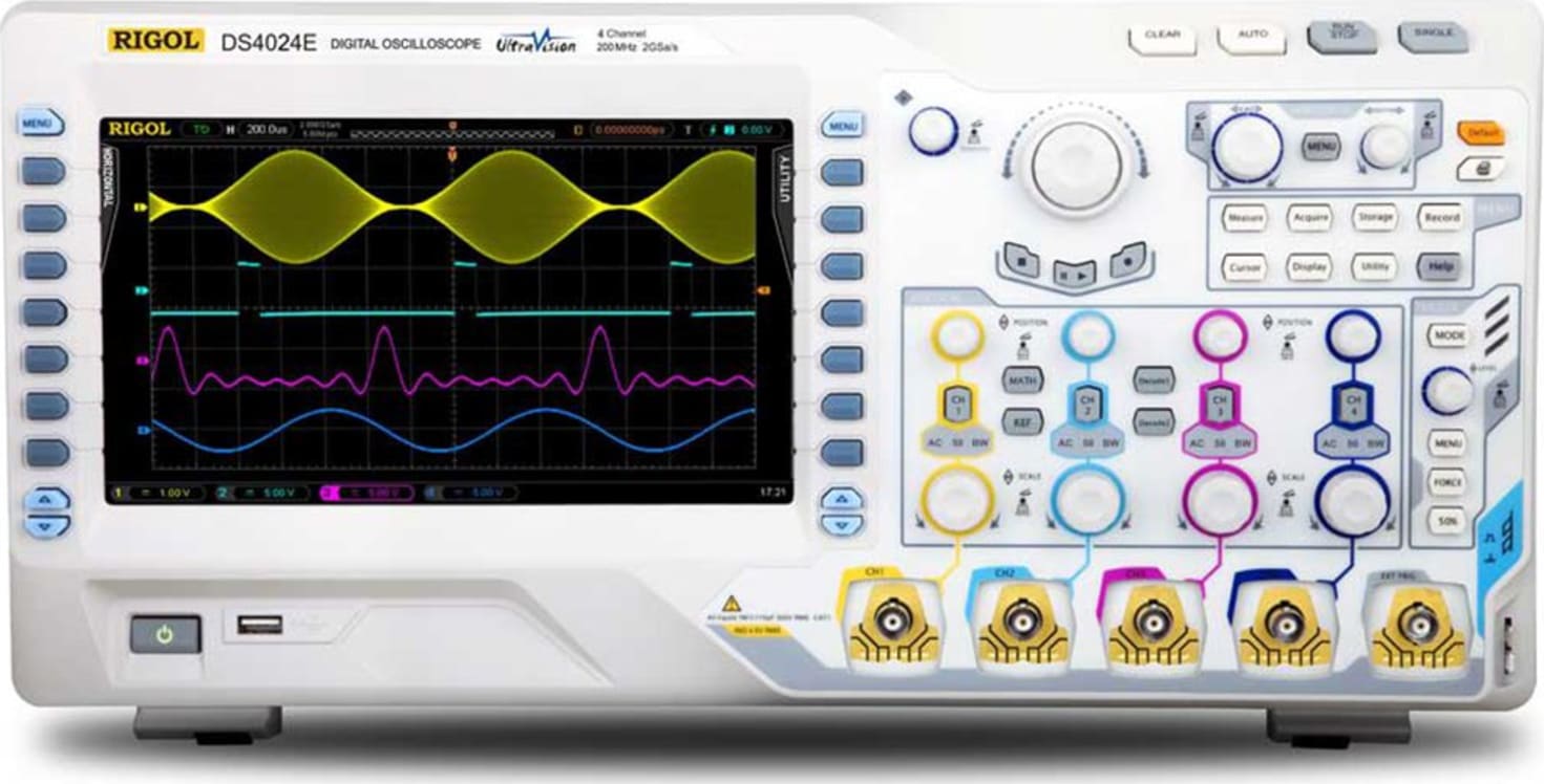 Rigol DS4024E Digital Oscilloscope 200 MHz, 2 GSa/s, 14 Mpts, 4-Analog-Channel
