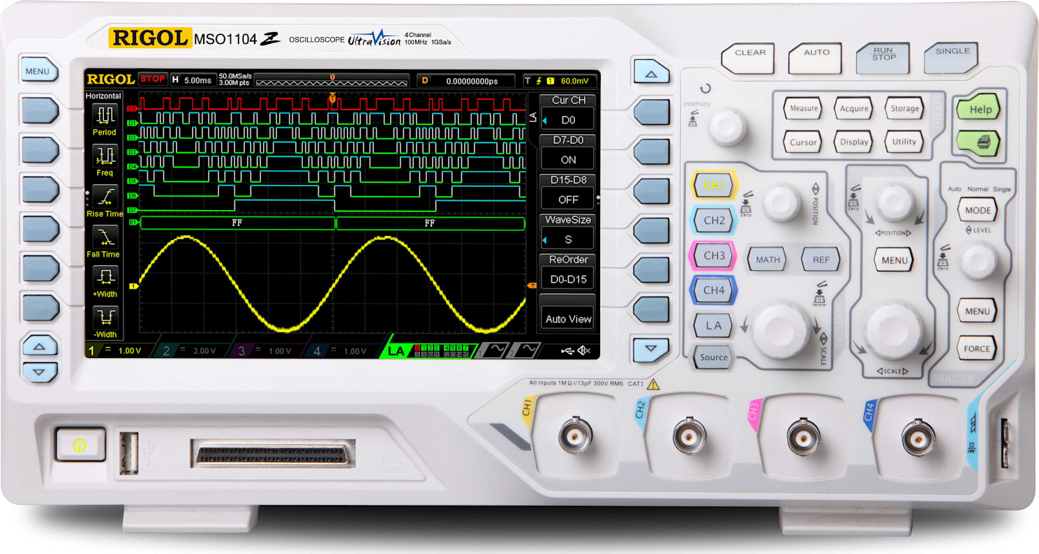Rigol MSO1104Z-S Mixed Signal Oscilloscope 100 MHz with 4 Analog Channels