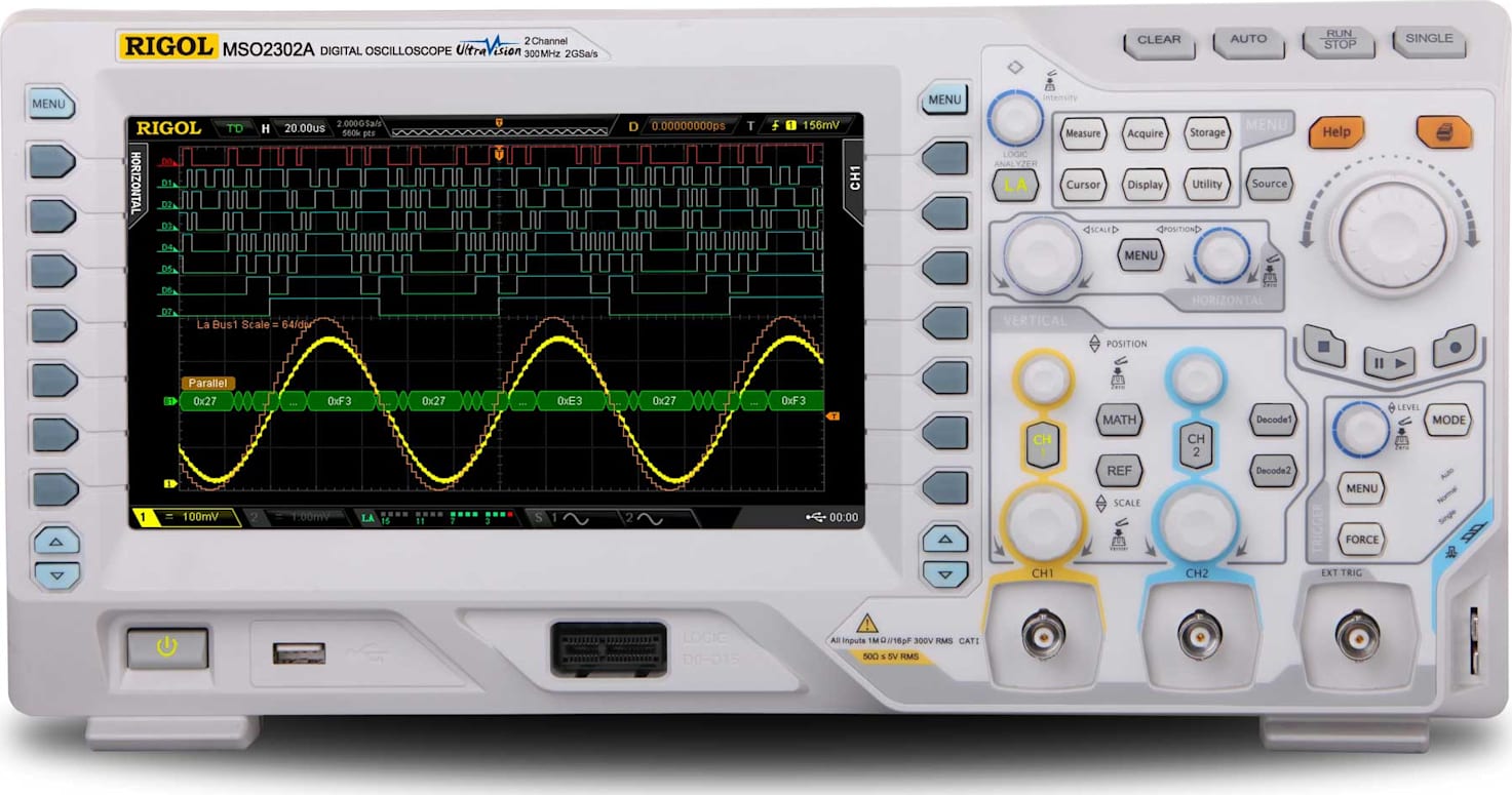 Rigol MSO2302A Mixed Signal Oscilloscope 300MHz, 2 Plus 16 MSO