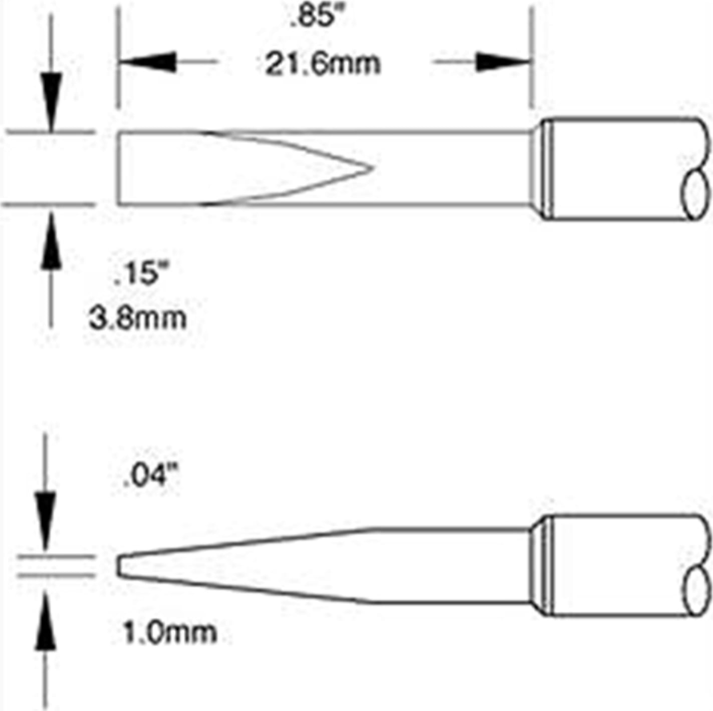 STTC Long Reach Chisel 12 Deg 3.8mm x 21.6mm