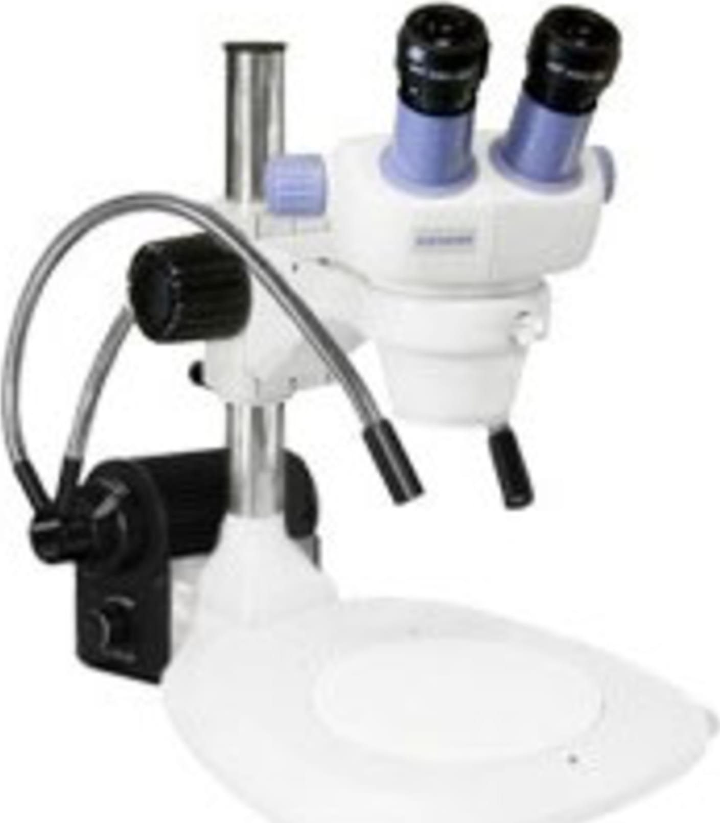 Scienscope ELZ-PK5-DPL-S ELZ Stereo Zoom Binocular on Single Arm Boom Stand w/ Fiber Optic Dual Pipe Light 