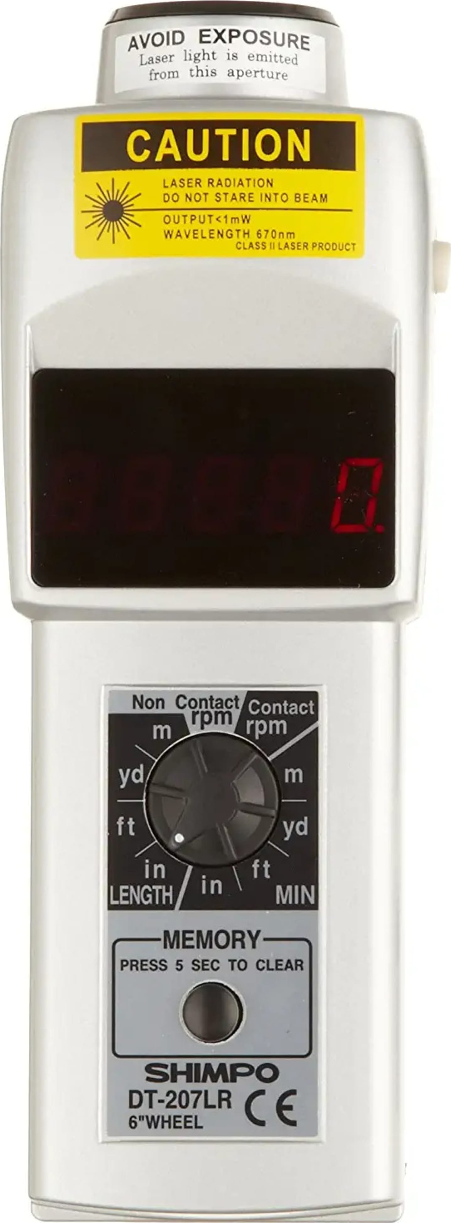 Shimpo DT-207LR Combination LED Tachometer, Laser Sensor, Contact Adapter