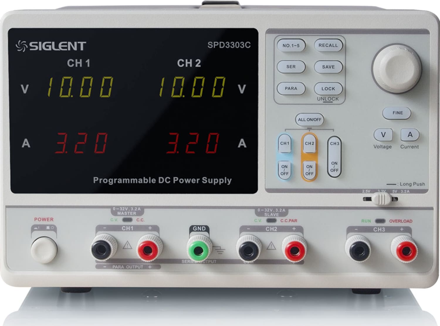 Siglent SPD3303C - Programmable Linear DC Power Supply (3 Channels, 220W)
