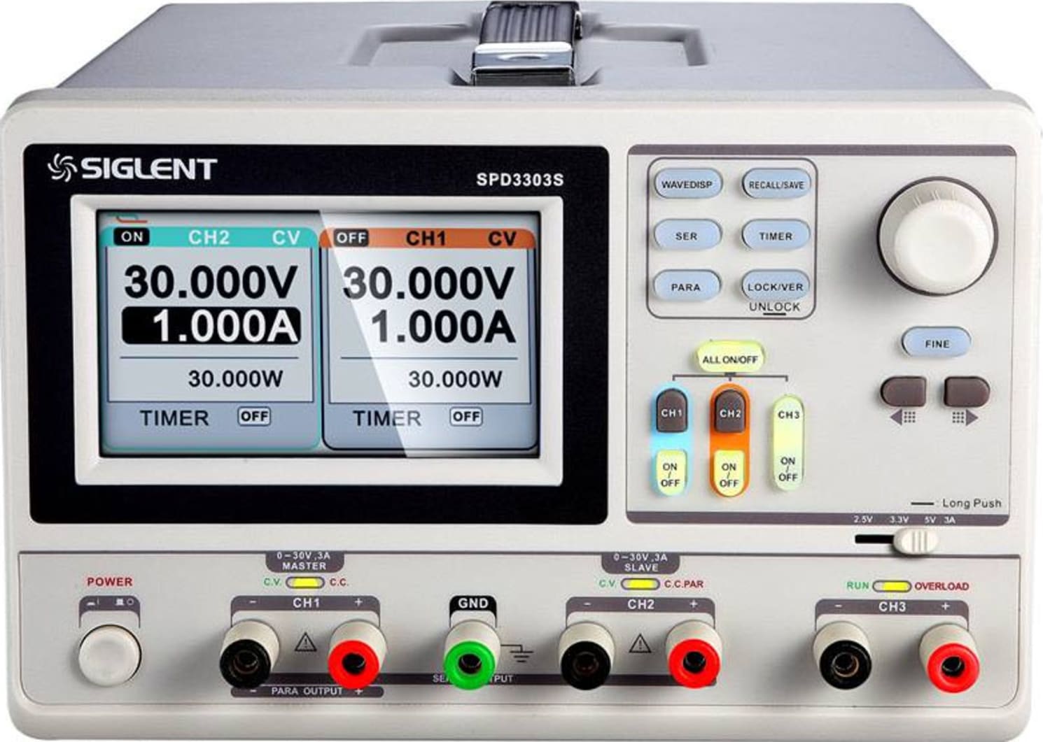 Siglent SPD3303S DC Power Supplies - Outputs: Triple, Voltage Output 1: Variable
