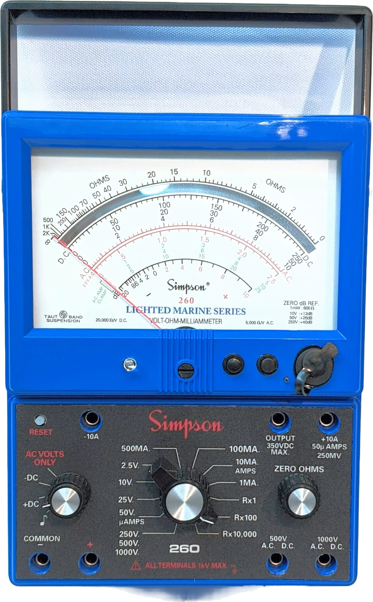 Simpson 260-8XPI MARINE - Analog Water-Resistant Volt Ohm with LED