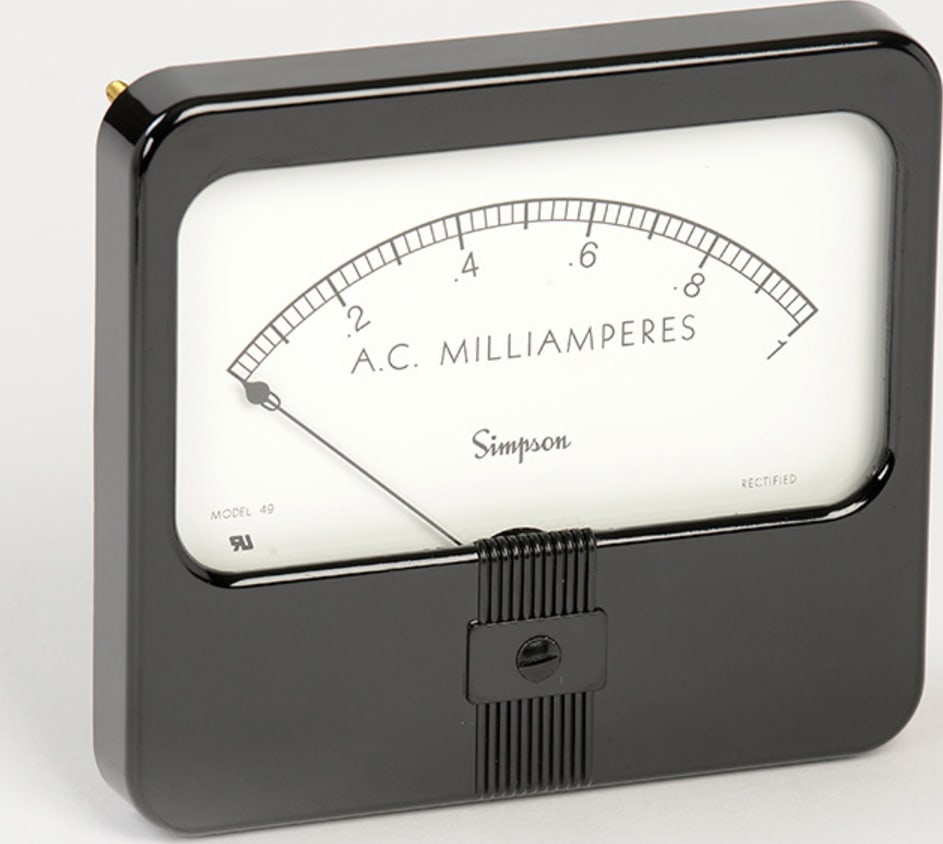 Simpson 35150 - Rectangular Frequency Analog Panel Meter, Model 89, 4-1/2”, 55-65 Hz, 120V